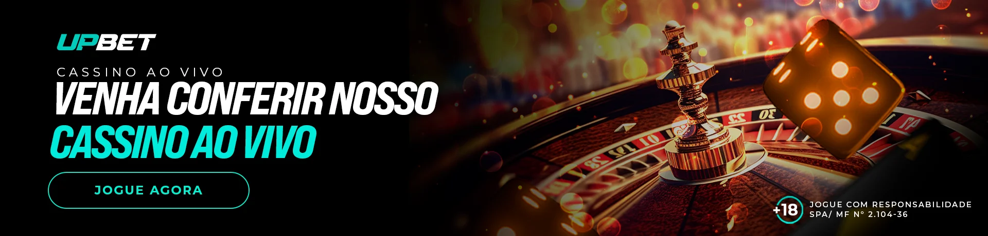 Jogue Roleta e Blackjack no Cassino ao Vivo da UpBet com dealers reais.