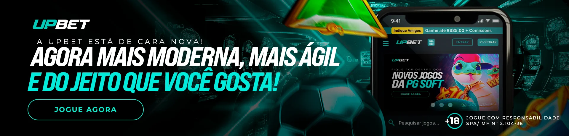 Explore o novo visual do site UpBet: navegação mais rápida e fácil.